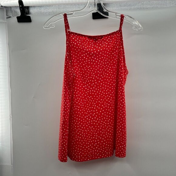 41 Hawthorne Women's Square Neck Polka Dot Tank Top Orange/White Size Small - Picture 6 of 9